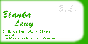 blanka levy business card